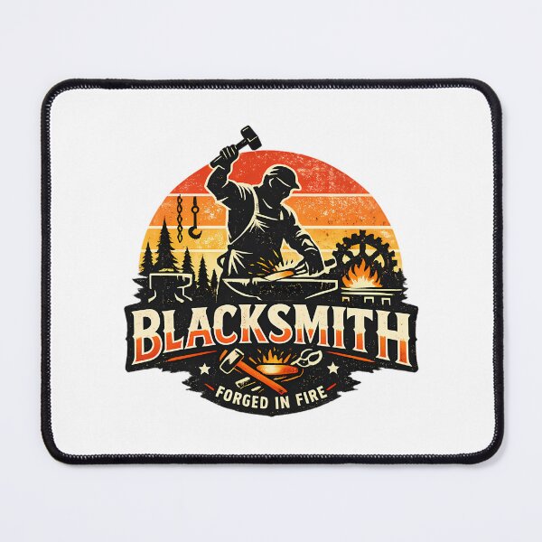 Item preview, Vintage Blacksmith Forge Silhouette  Forged In Fire Retro designed and sold by dyonallyhea.
