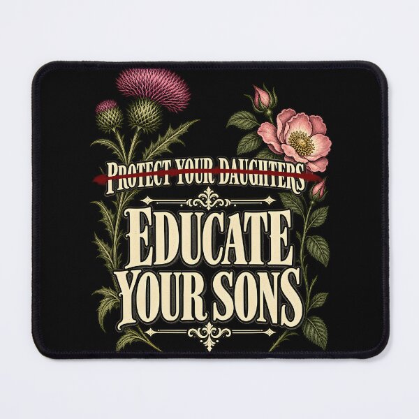 Item preview, Educate Your Sons Not Protect Your Daughters – Vintage Botanical Engraving designed and sold by InkwellOddity.