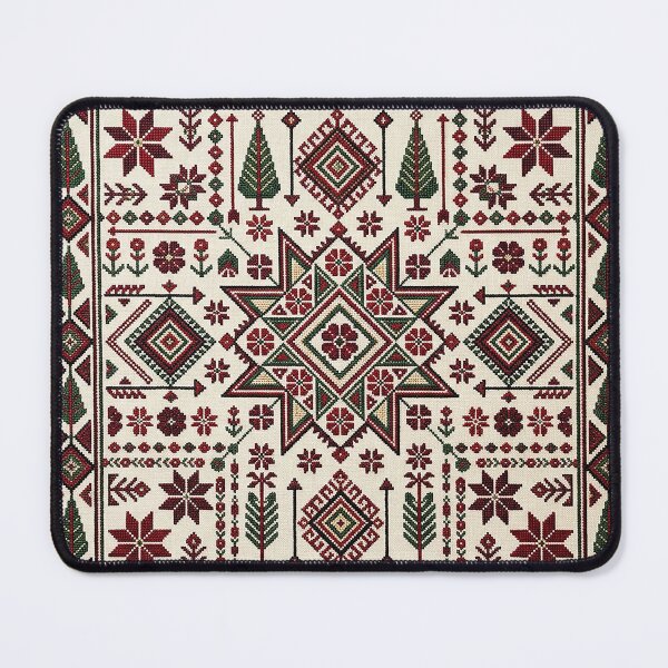 Item preview, Palestinian Tatreez Heritage | Red Black Folk Embroidery designed and sold by BrainCurves.