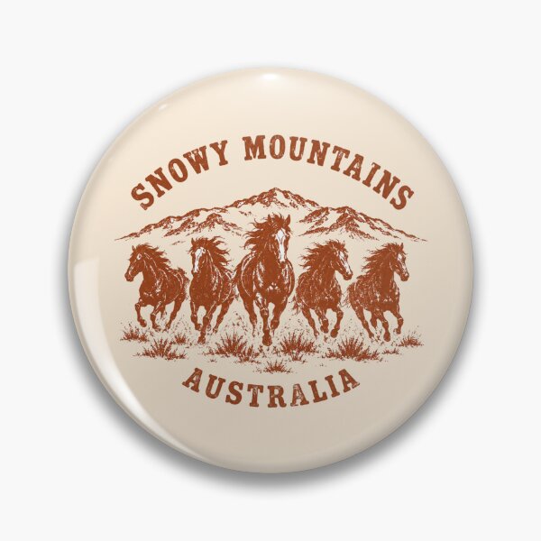 Item preview, Snowy Mountains Brumby Horses Vintage Stamp Badges designed and sold by Yellowriversss.