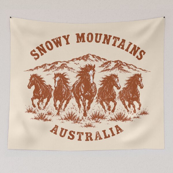 Item preview, Snowy Mountains Brumby Horses Vintage Stamp Badges designed and sold by Yellowriversss.