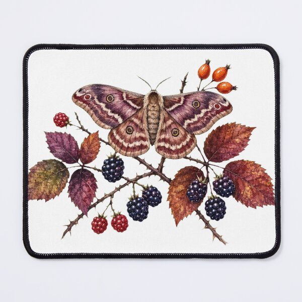 Item preview, Autumn Moth on Blackberry Bramble designed and sold by Northroom Studio.