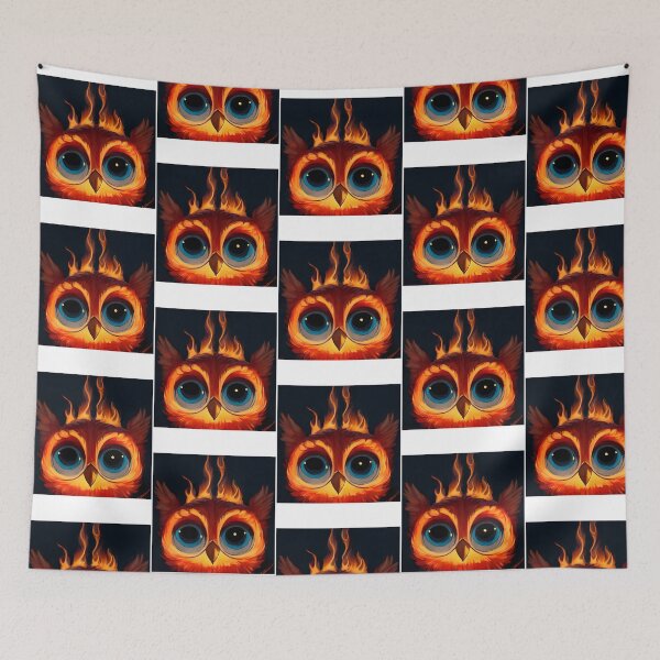 Item preview, Cute Owl With Flames  designed and sold by haroona-bbey.
