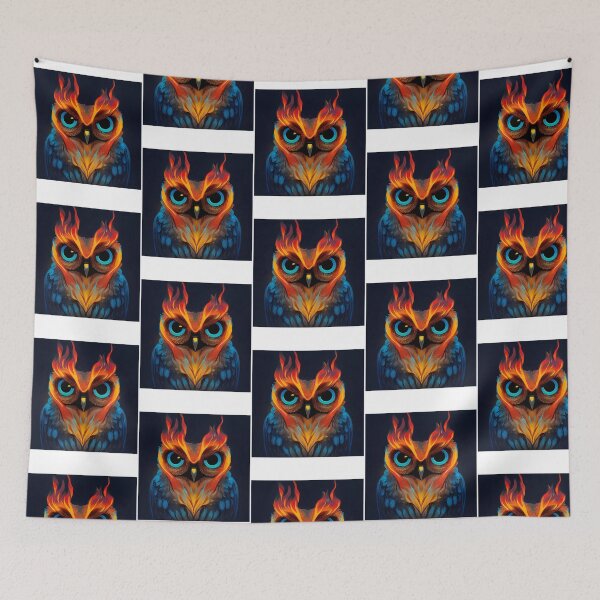 Item preview, Cute Owl With Flames  designed and sold by haroona-bbey.