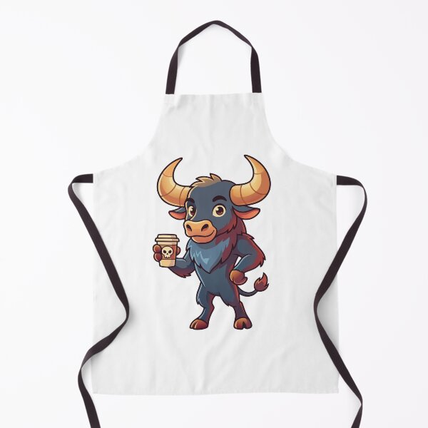 Item preview, Funny Minotaur Drinking Coffee Skull Cup Bull Cartoon Art designed and sold by Rupesh-Art26.
