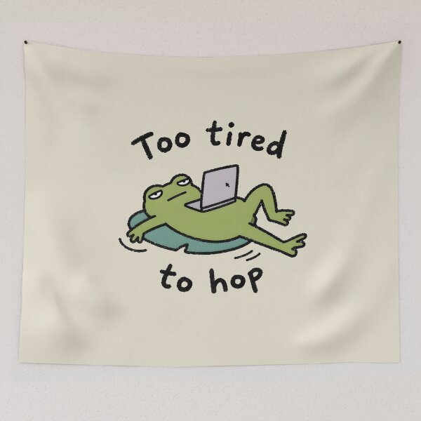 Item preview, Tired Frog Too Tired To Hop - Funny Work From Home Humor designed and sold by LuloCreative.