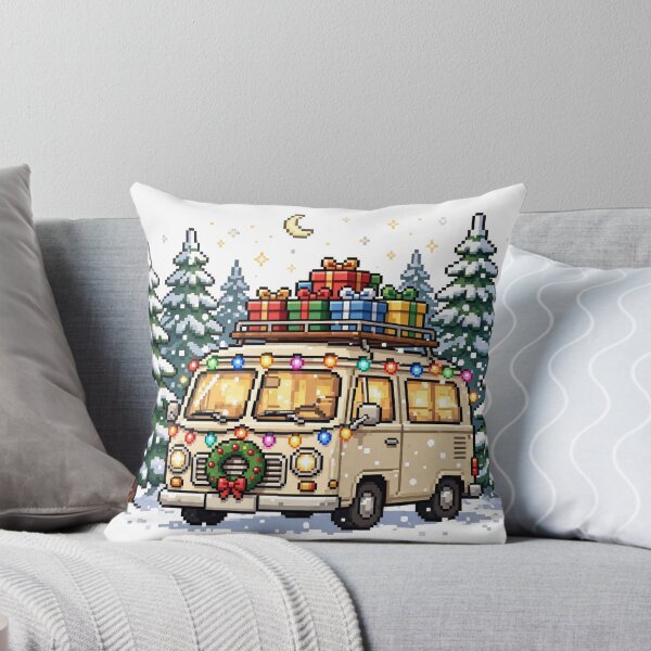 Item preview, Christmas Camper Van Pines Pixel Art designed and sold by Ebodega.