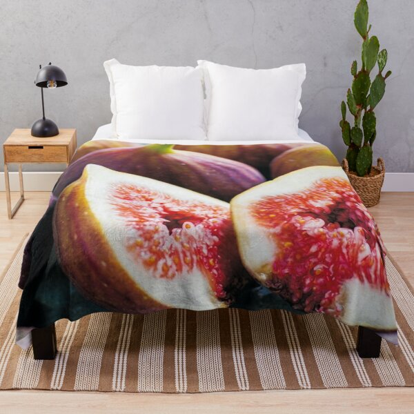 Item preview, Fresh Ripe Fig Fruit Halves - Botanical Harvest Art Print designed and sold by PetalsPaws.