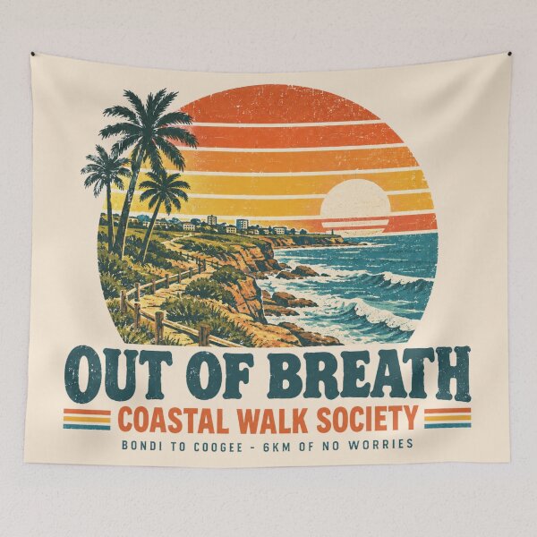 Item preview, Bondi To Coogee Coastal Walk Society Retro Sunsets designed and sold by Yellowriversss.