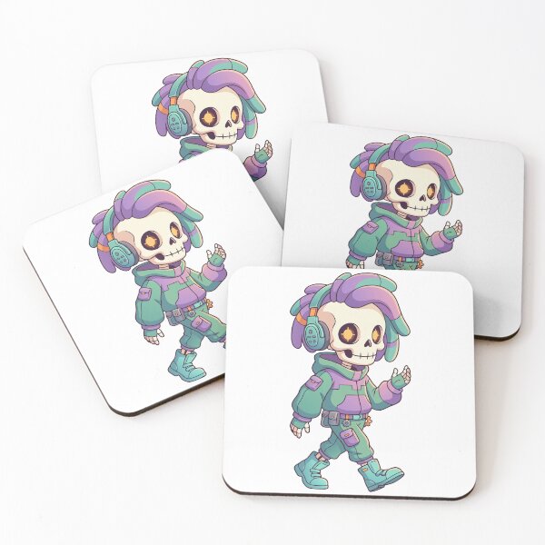 Item preview, Cool Skeleton Gamer Headphones Dreadlocks Cyberpunk Cartoon Art designed and sold by Rupesh-Art26.
