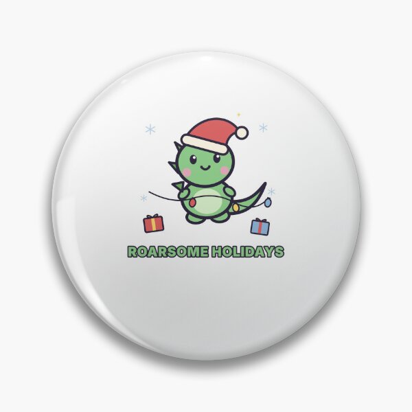 Artikelvorschau, Roarsome Holidays Cute Dinosaur in Santa Hat Kids Christmas entworfen und verkauft von violetteskyart-vioart.