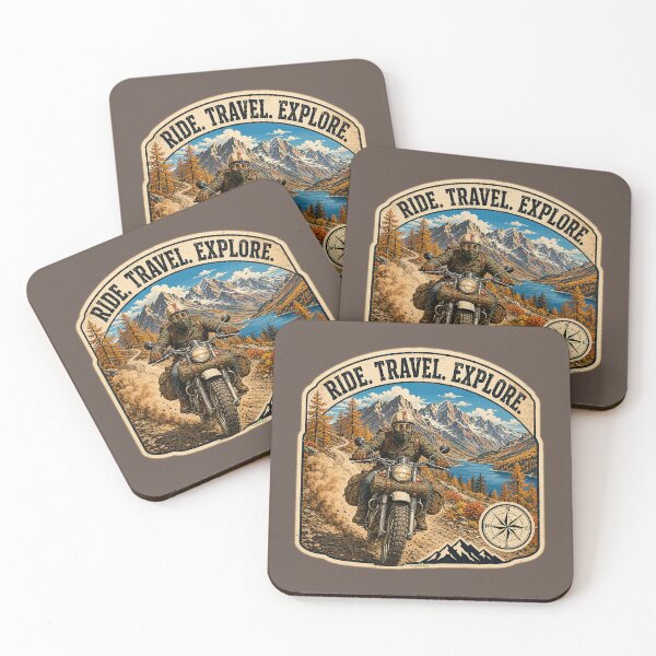 Item preview, Ride Travel Explore Motorcycle Adventure Bike Rider Sticker TShirt 07 designed and sold by OuterShellUK.