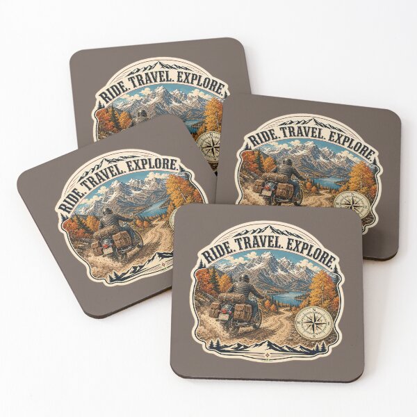 Item preview, Ride Travel Explore Motorcycle Adventure Bike Rider Sticker TShirt 08 designed and sold by OuterShellUK.