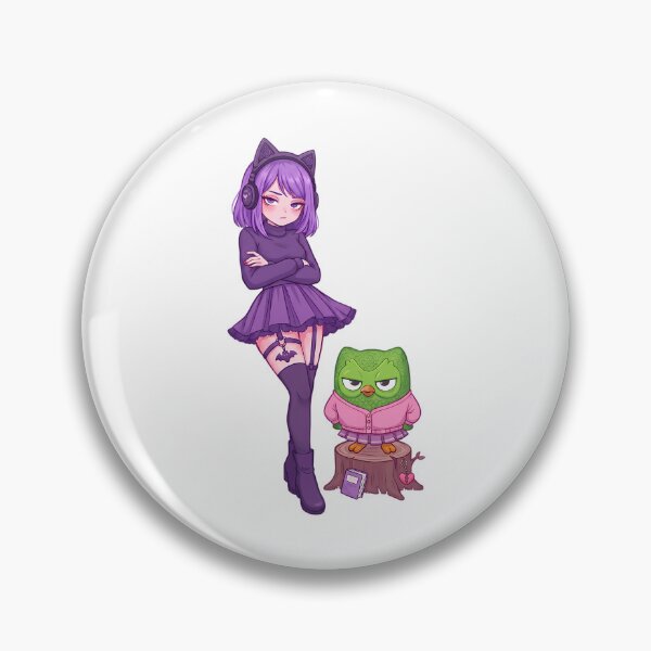 Artikelvorschau, Goth-Anime-Mädchen, unbeeindrucktes Eulen-Duo, Lily-Duo, E-Girl-Ästhetik entworfen und verkauft von shailab-aptiste.