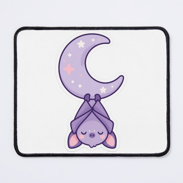 Item preview, Cute Sleepy Bat on Crescent Moon Kawaii Halloween Art designed and sold by Cosmic Zodiac Studio.