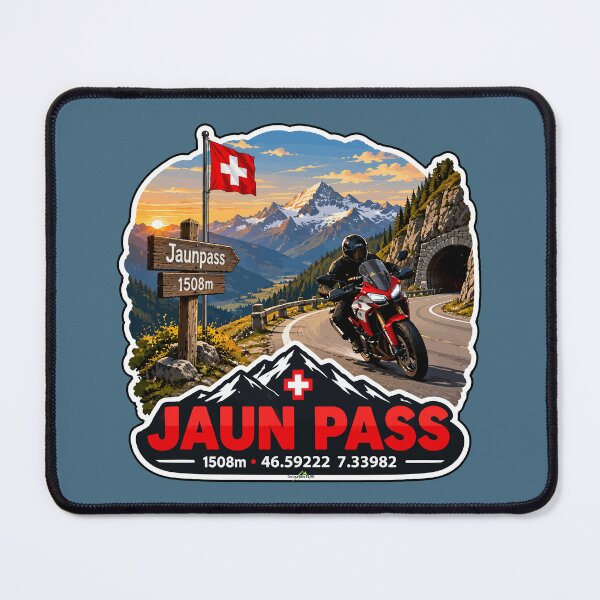Item preview, Jaun Pass, Jaunpass Switzerland Motorcycle Sticker TShirt 04 designed and sold by OuterShellUK.