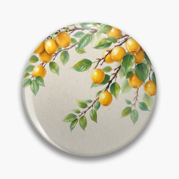 Item preview, Golden Yellow Fruit Branches Asian Botanical Painting - Vintage Nature Art designed and sold by PetalsPaws.