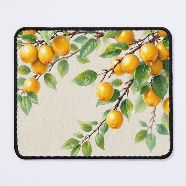 Item preview, Golden Yellow Fruit Branches Asian Botanical Painting - Vintage Nature Art designed and sold by PetalsPaws.