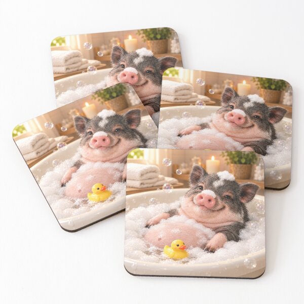 Item preview, Relaxing Pot-Bellied Pig Bubble Bath designed and sold by Sillytoe.