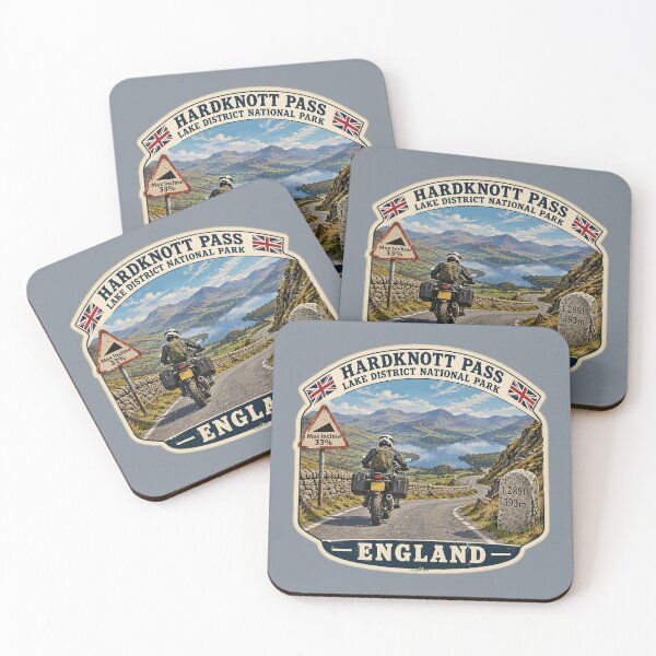 Item preview, Hardknott Pass England Lake District Motorcycle Sticker TShirt 09 designed and sold by OuterShellUK.
