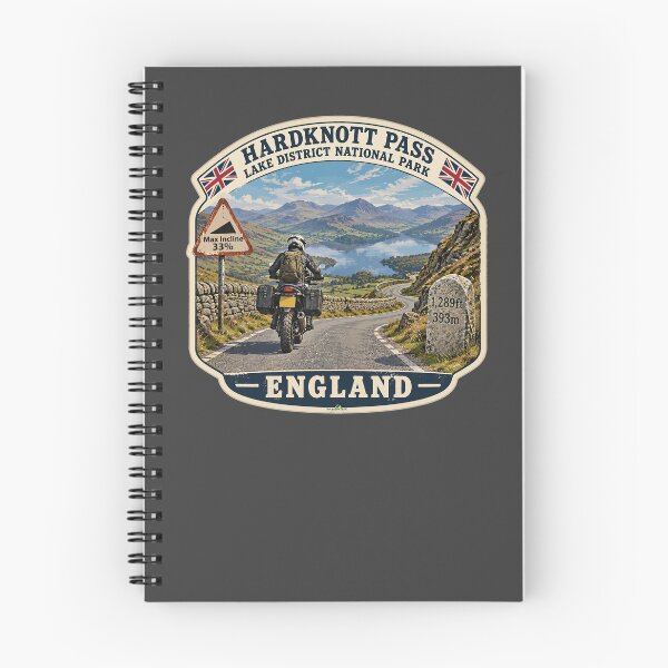 Item preview, Hardknott Pass England Lake District Motorcycle Sticker TShirt 09 designed and sold by OuterShellUK.
