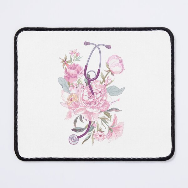 Item preview, Purple stethoscope with lush pink peonies – Floral Medicine & Care designed and sold by Artdavesalzburg.