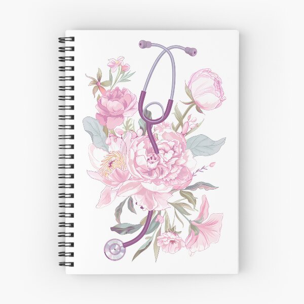 Item preview, Purple stethoscope with lush pink peonies – Floral Medicine & Care designed and sold by Artdavesalzburg.