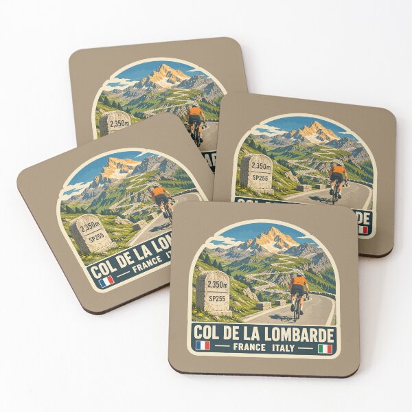 Item preview, Col de la Lombarde Colle della Lombarda France Italy Cycling Sticker TShirt 03 designed and sold by OuterShellUK.