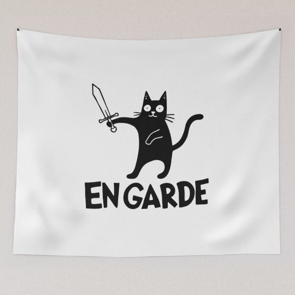 Artikelvorschau, Lustiges Schwertkämpfer-Meme mit schwarzer Katze in Garde entworfen und verkauft von Ikochane.