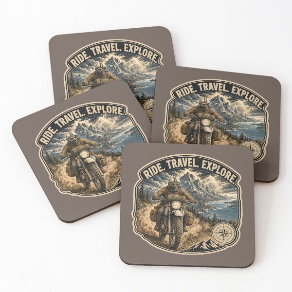 Item preview, Ride Travel Explore Motorcycle Adventure Bike Rider Sticker TShirt 09 designed and sold by OuterShellUK.