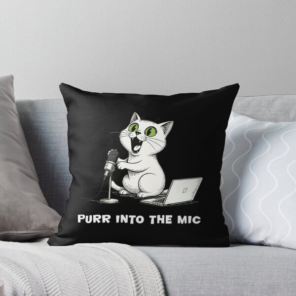 Item preview, Funny Cat Podcaster with Microphone and Laptop designed and sold by Litely.