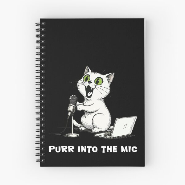 Item preview, Funny Cat Podcaster with Microphone and Laptop designed and sold by Litely.
