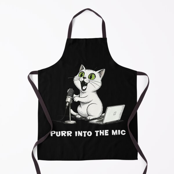 Item preview, Funny Cat Podcaster with Microphone and Laptop designed and sold by Litely.
