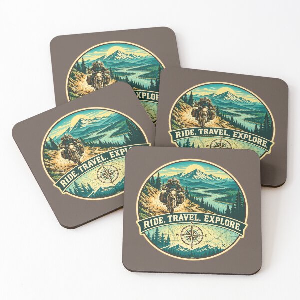 Item preview, Ride Travel Explore Motorcycle Adventure Bike Rider Sticker TShirt 10 designed and sold by OuterShellUK.