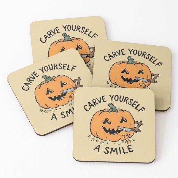 Item preview, Carve Yourself A Smile Jack O Lantern - Funny Halloween Pumpkin designed and sold by LuloCreative.