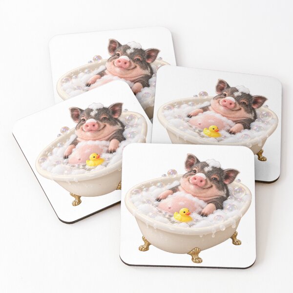 Item preview, Cozy Pot-Bellied Pig Bathtub designed and sold by Sillytoe.