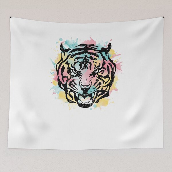 Item preview, Colorful Watercolor Tiger Face Vibrant Graphic Art designed and sold by The secret storage room.