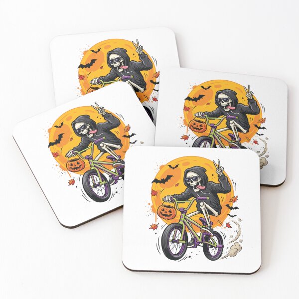 Item preview, Cool BMX Skeleton Peace Sign Halloween Art designed and sold by Merch by Das Design Studio.
