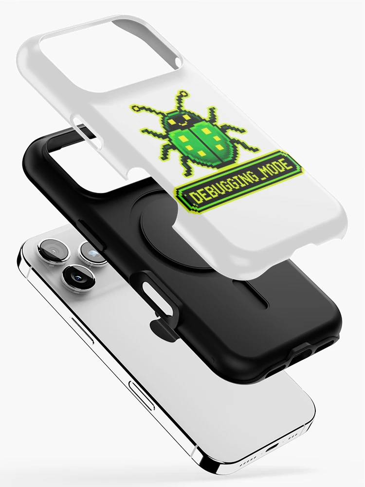 Thumbnail 2 of 4, iPhone Case, Debugging Mode Code Bug Pixel Art designed and sold by DevStyle Labs.