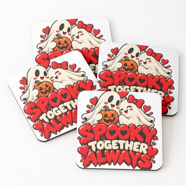 Item preview, Spooky Together Always – Cute Ghost Couple Halloween Design designed and sold by Lovestickerco.