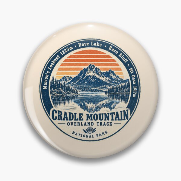 Item preview, Cradle Mountain Overland Track Tasmania Hiking Badge designed and sold by Yellowriversss.