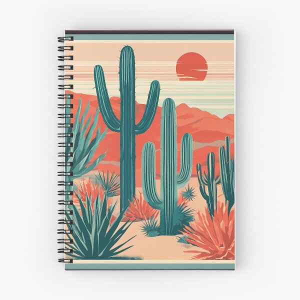 Artikelvorschau, Desert with Cacti - Vintage Travel Poster entworfen und verkauft von Hidamari's SHOP.