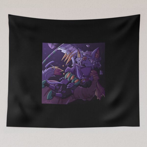 Item preview, Nighttime Whimsy: Purple Cat and Bat Duo designed and sold by TomatiLove.
