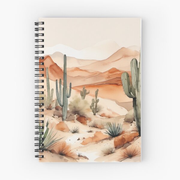 Artikelvorschau, Desert with Cacti - Soft Watercolor Landscape entworfen und verkauft von Hidamari's SHOP.