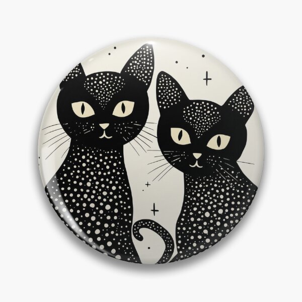 Item preview, Inspired by Yayoi Kusama Twin Black Cats Poster, Tokyo 1995 Museum Art Print, Polka Dot Cat Wall Decor designed and sold by MorningJoco.