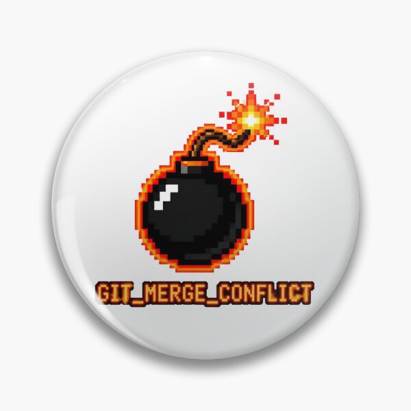 Item preview, Git Merge Conflict Retro Bomb Pixel Art designed and sold by DevStyle Labs.