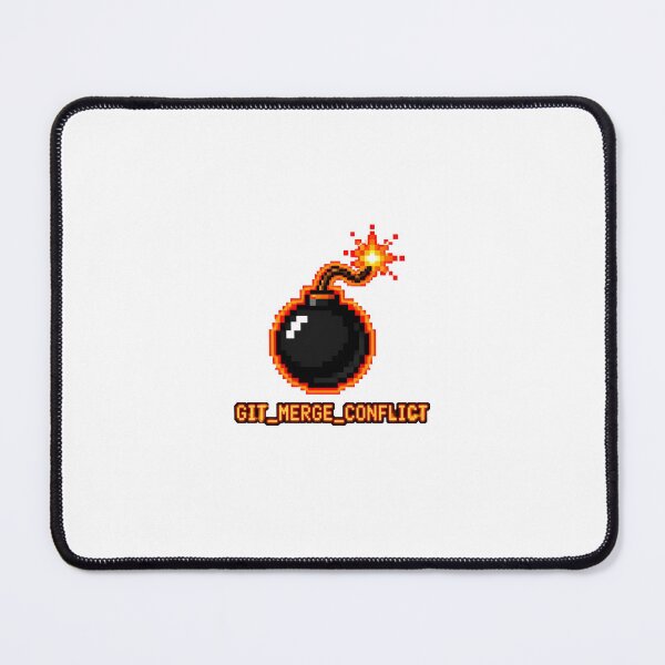 Aperçu de l'œuvre Conflit de fusion Git Retro Bomb Pixel Art créée et vendue par DevStyle Labs.