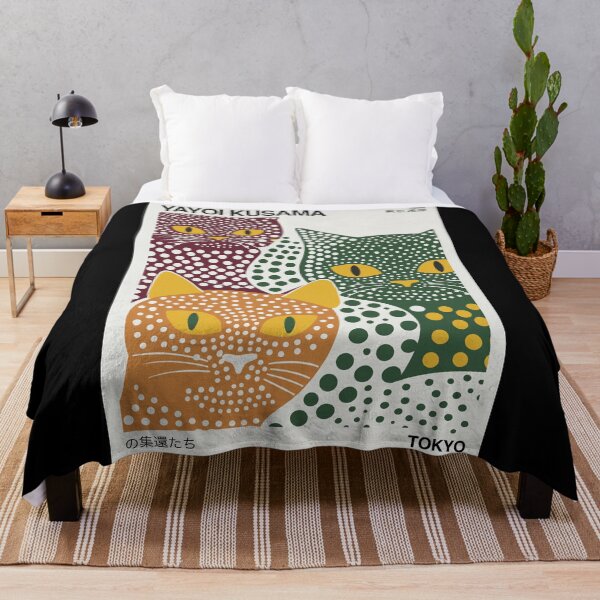 Item preview, Inspired by Yayoi Kusama Colorful Cats Poster, Tokyo 1998 Art Print, Polka Dot Cats Wall Decor designed and sold by MorningJoco.
