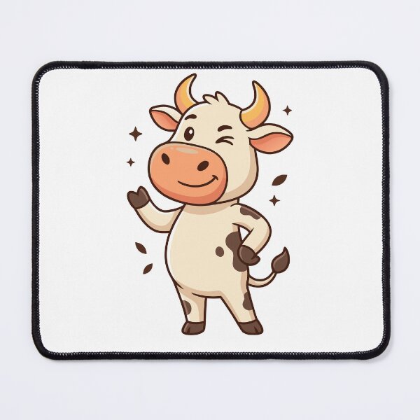Item preview, Cute Winking Cow Cartoon Kawaii Dairy Calf Farm Animal designed and sold by Rupesh-Art26.