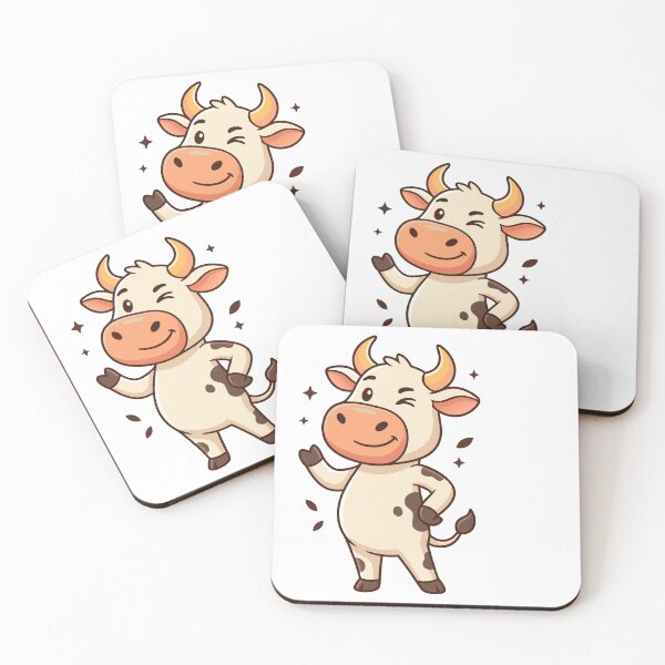Item preview, Cute Winking Cow Cartoon Kawaii Dairy Calf Farm Animal designed and sold by Rupesh-Art26.